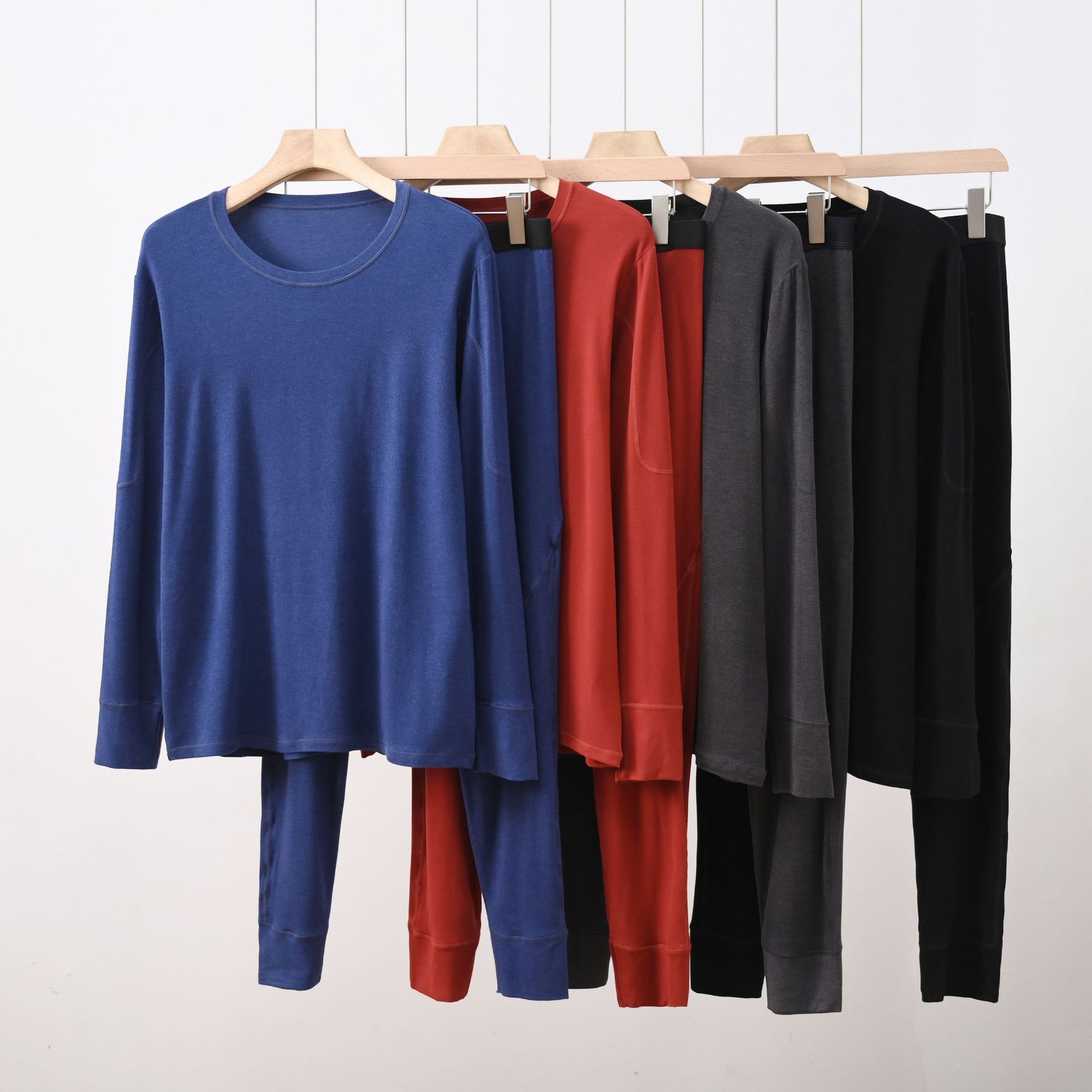 New Autumn and Winter Men's Round Neck Home Clothes Set Autumn Clothes Autumn Pants Warm Pants Men's Pajamas Bottoming Long-Sleeved Intimates