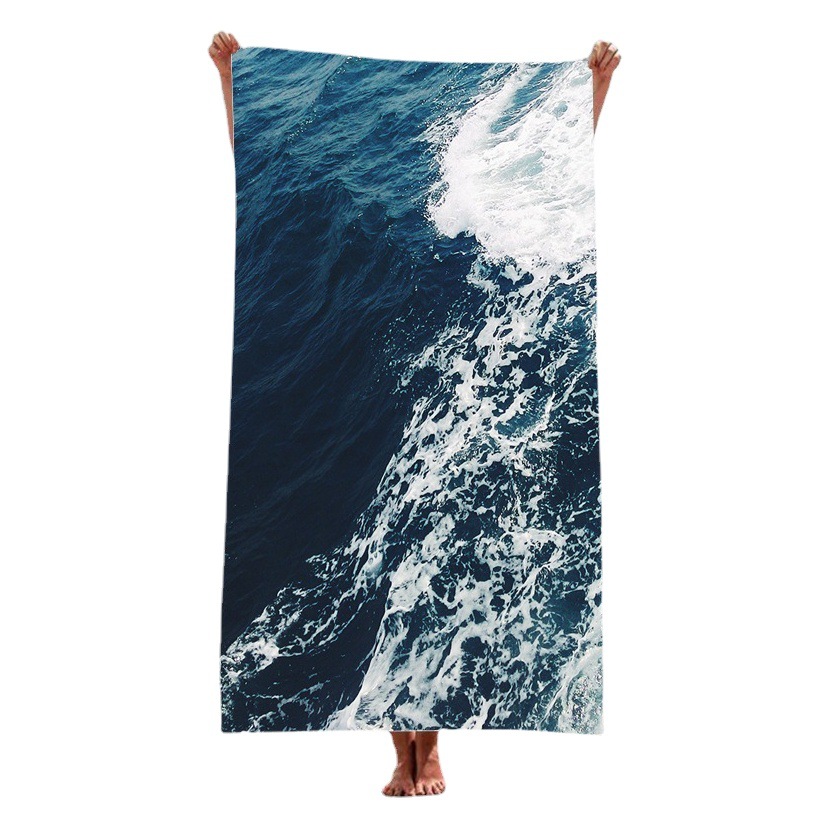 Shengchun Toalla de playa de terciopelo de doble cara absorbente de secado rápido Toalla de baño toalla cuadrada de microfibra de impresión digital transfronteriza de comercio exterior