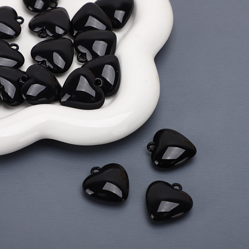 31 * 32mm acrílico brillante pintura galvanizado UV amor colgante pintura horneada colgante de corazón de melocotón brillante pendientes bolsas colgantes joyas