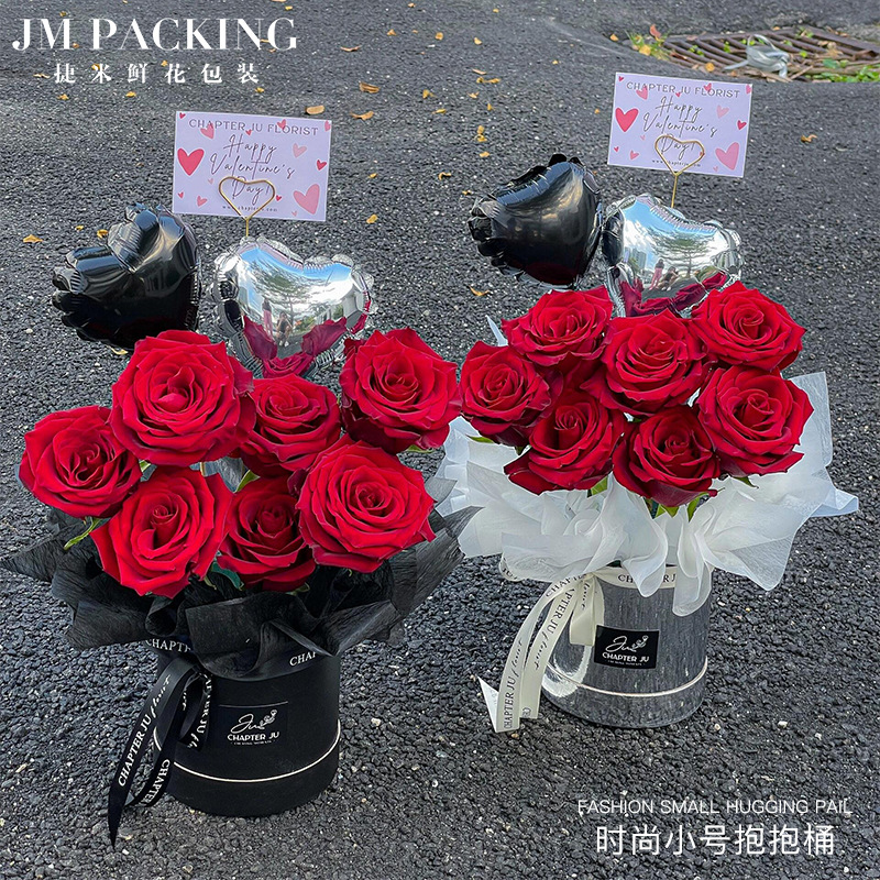 Cubo para ramos de flores, cubo DIY para floristería, materiales para floristería, caja de embalaje para tulipanes pequeños, mini cubo para ramos de flores, cesta de flores.