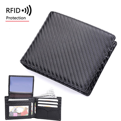 跨境货源多卡位RFID防盗刷男士钱包碳纤维2022新款男士证件包批发