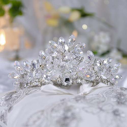 European heavy industry crystal bridal crown tiara princess dinner crown accessories dress bun hair photo studio photo hair accessories