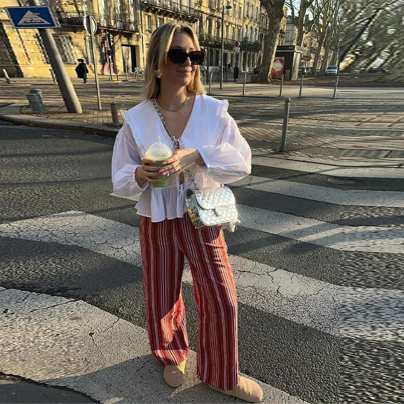Regular Top Length Blouse Tops Type Holiday, Daily Occasion Wholesale Women's Streetwear Solid Color Long Sleeve Blouses