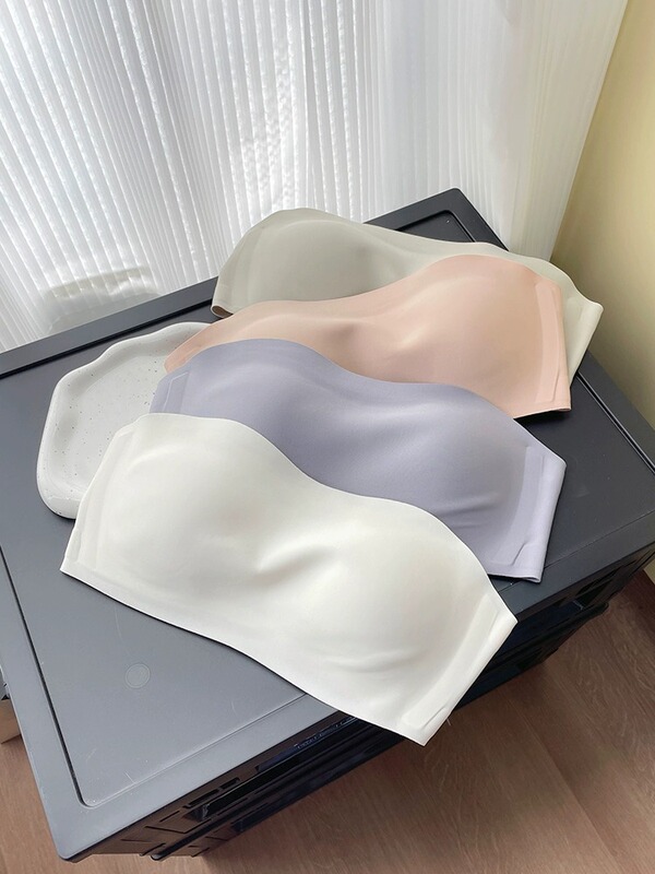 Summer Thin Strapless Intimates for Women, Non-Slip, Traceless, Invisible Tube Top, Breast-Retracting Jelly Strip Wrap Bra