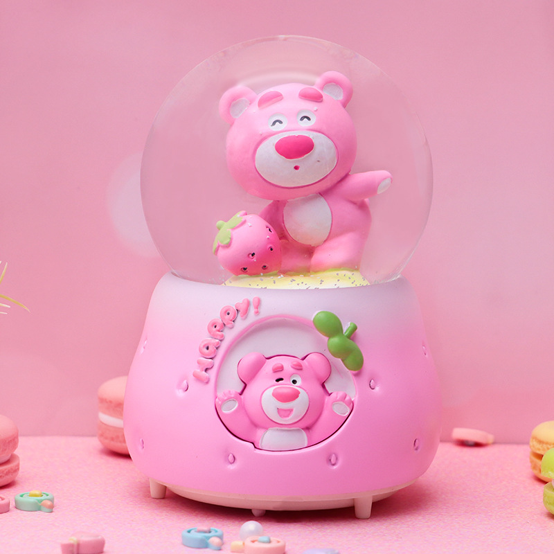 Romántico secreto bosque bola de cristal luminosa caja de música caballo blanco creativo decoración de escritorio de niña regalo de estudiante al por mayor