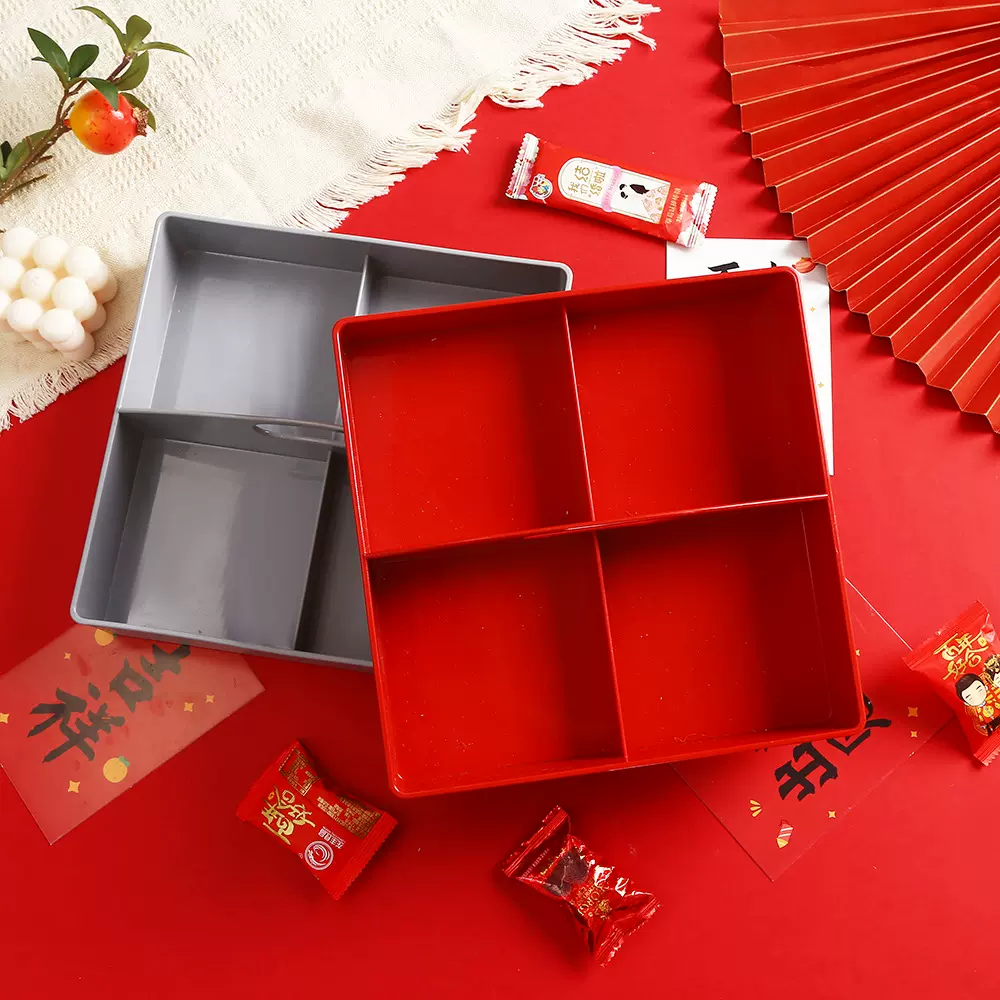 婚庆用品果盘早生贵子结婚压床摆件订婚提盒四宫格婚床干果盘组合