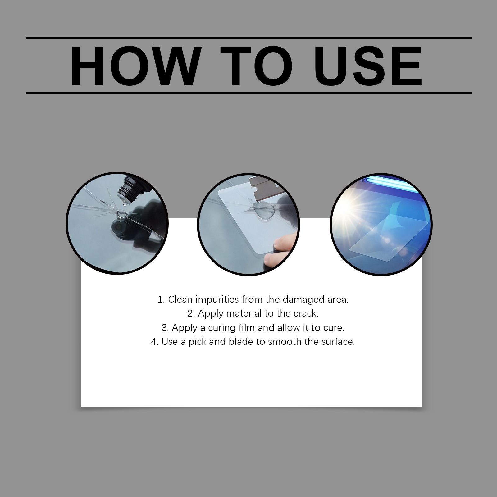 Rayhong Windshield Care Kit Car Windshield Repair Clear Vision Daily Care