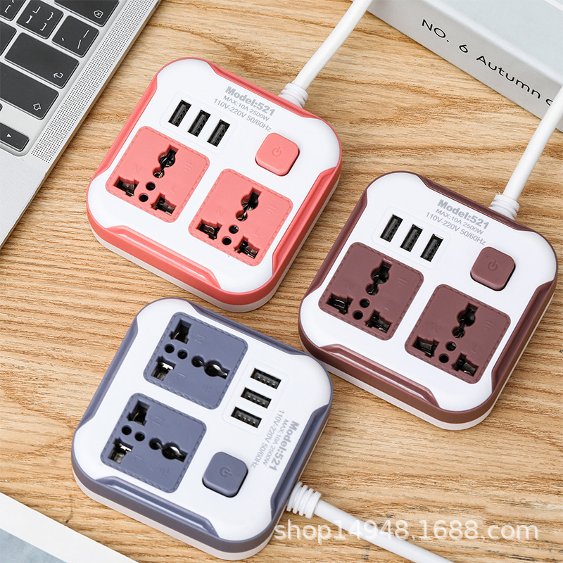 521 # 522 # 523 # oficina inteligente carga USB Argentina tres enchufe plano seis agujeros multiuso enchufe de fila de comercio exterior