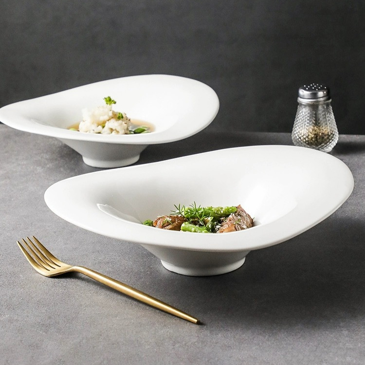 대형 수프 플레이트 살라 플레이트 인 신선한 호텔 웨스턴 푸드 플레이트 고감도 과일 그릇 고가치 화이트 식기