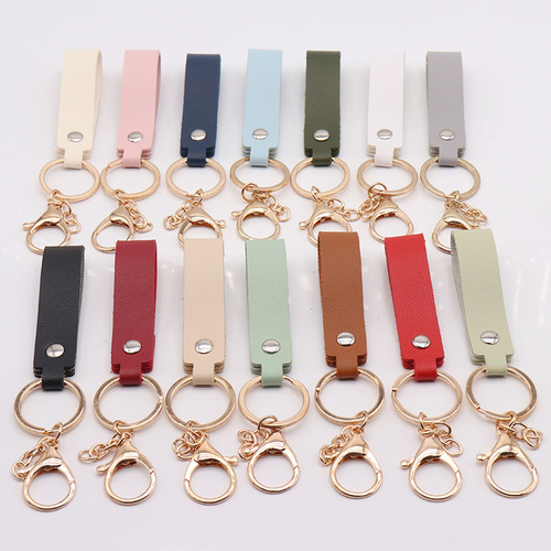 PU keychain wholesale creative keychain leather keychain pendant business gift leather car keychain