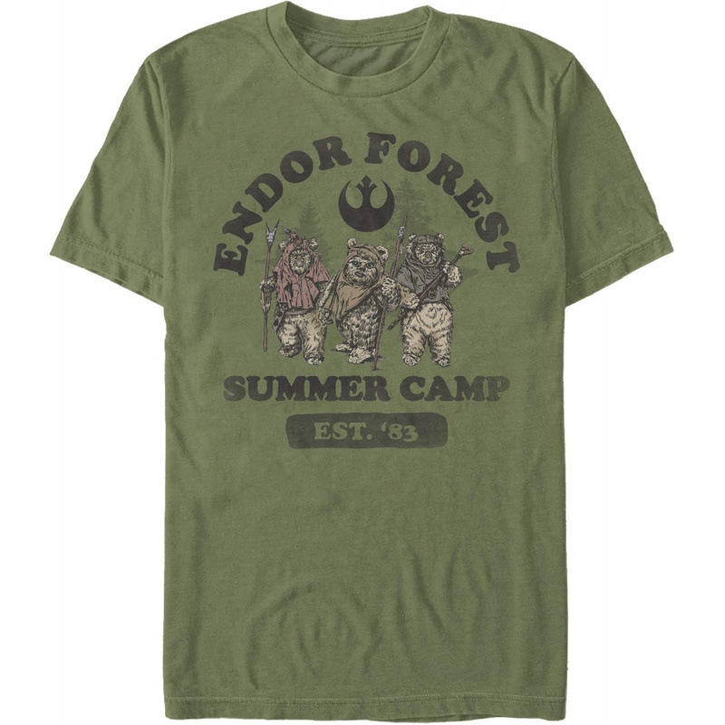 European Size Pure Cotton Short-Sleeved Men's T-Shirt Star Wars Mens Endor Summer Camp T-Shirt