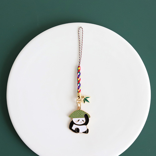 Chinese style cute national treasure panda bamboo USB flash drive anti-lost lanyard mobile phone chain pendant bag jewelry couple pendant