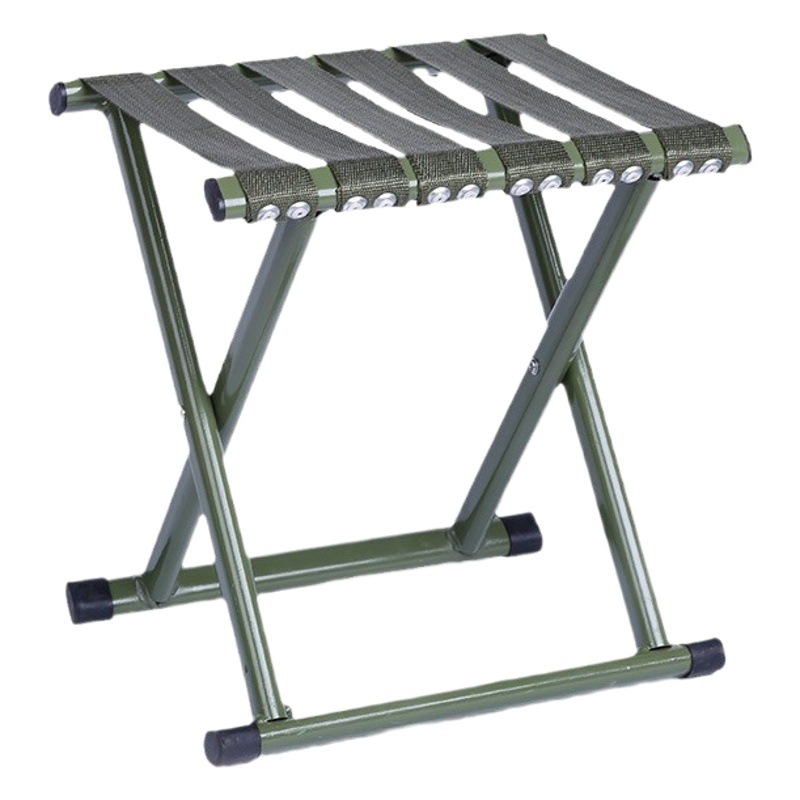 Flat Tube Folding Stool, Simple and Portable, Suitable for Outdoor Sketching, Flat Round Barbecue, Household Use, Wholesale and Storage