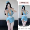 ◆Sweet Oxygen Nurse◆Blue + White [Hat + Hairpins*2 + Dress + T-Pants]