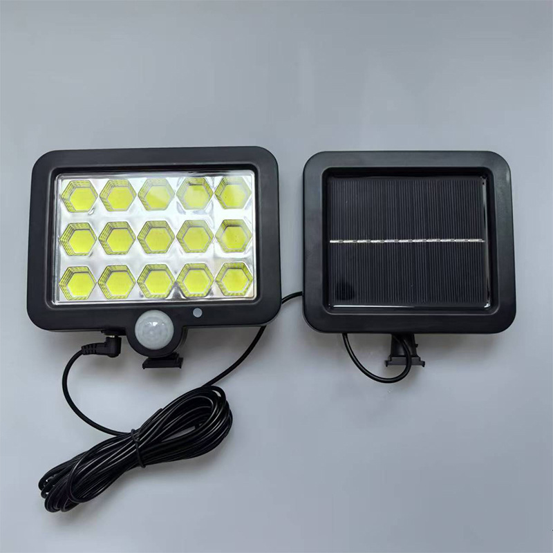 Lámpara solar dividida, pasillo de patio al aire libre, lámpara de inducción del cuerpo humano, iluminación al aire libre, lámpara de pared con control de luz, luz de calle remota