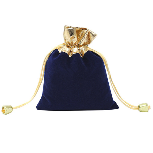 Factory wholesale gold-mouthed velvet drawstring pouches for red jewelry and accessories, gift packaging bags