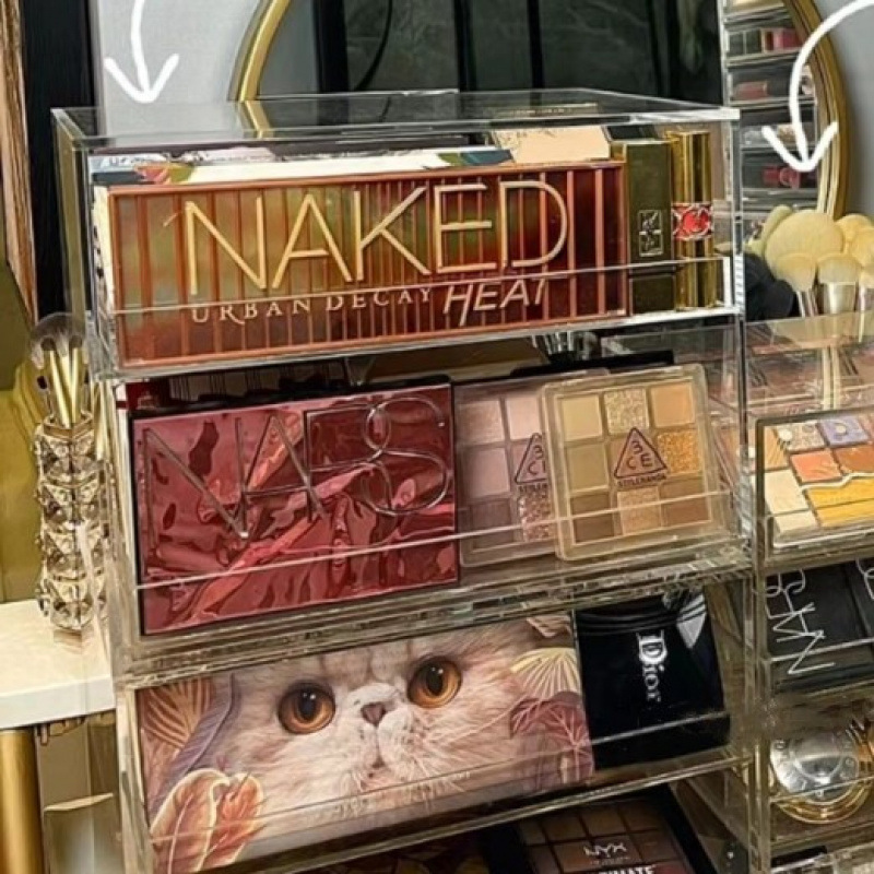 収納ラックアクリルアイシャドウ収納ボックス化粧品デスクトップ引き出しエアクッションパウダー口紅収納ラック|undefined