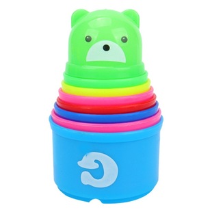 Children's baby educational toys stacked cup baby early education digital letters stacked high Bowl puzzle Jenga