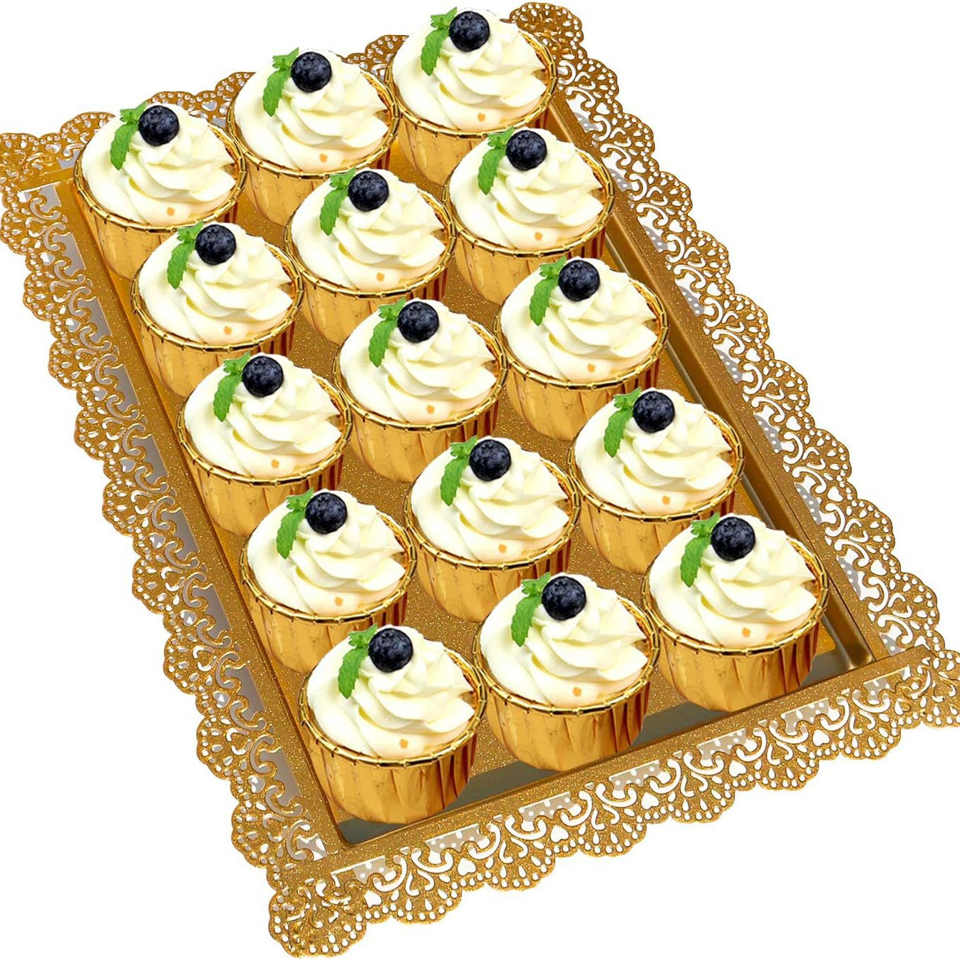 Placa de pastel de hierro forjado Placa de postres Placa cuadrada Placa europea Placa de punto occidental Placa de té de encaje Placa blanca Plata plana