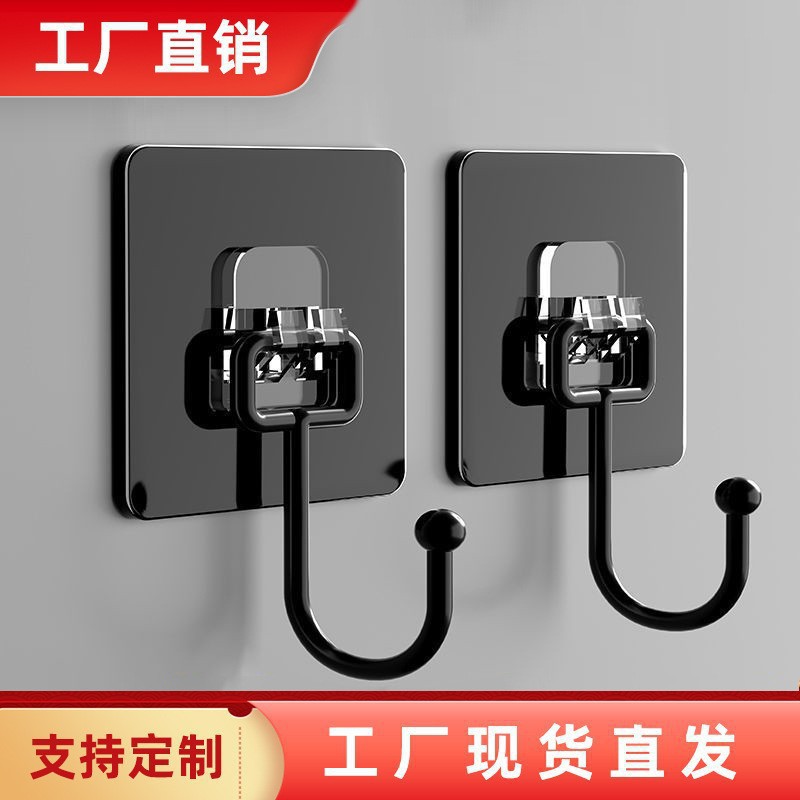 Large Hook with Strong Adhesive, No-Drill Required, Transparent Sticky Hook for Kitchen and Bathroom, Strong Load-Bearing, Traceless Wall-Mounted Suction Hook