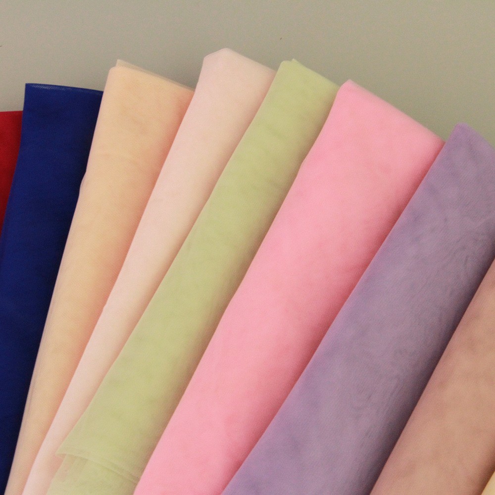 现货20D涤纶复丝瑞士美国网 婚纱礼服蓬蓬裙印花底网纱面料