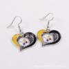 32NFL logo peach heart drop oil earrings Dallas Cowboy Earrings football team earrings