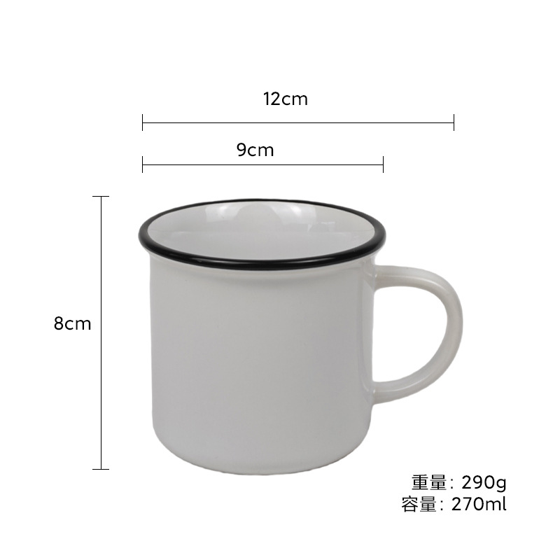 Taza de Cerámica Tipo Esmaltado Retro de Cerámica Resistente a Altas Temperaturas para Cafetería