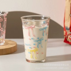 少女蝶結びのタンブラーの高顔値家庭用牛乳ジュースカップ