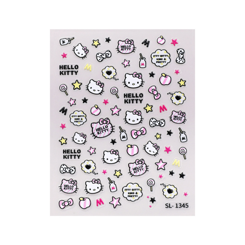可爱KT猫美甲贴纸5D浮雕立体卡通hellokitty猫指甲贴纸饰品 SL款|undefined