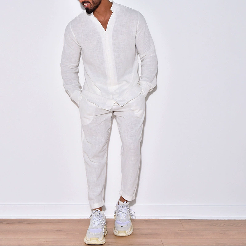 Sports suit set men, long‑sleeve top and trousers, European style, autumn leisure