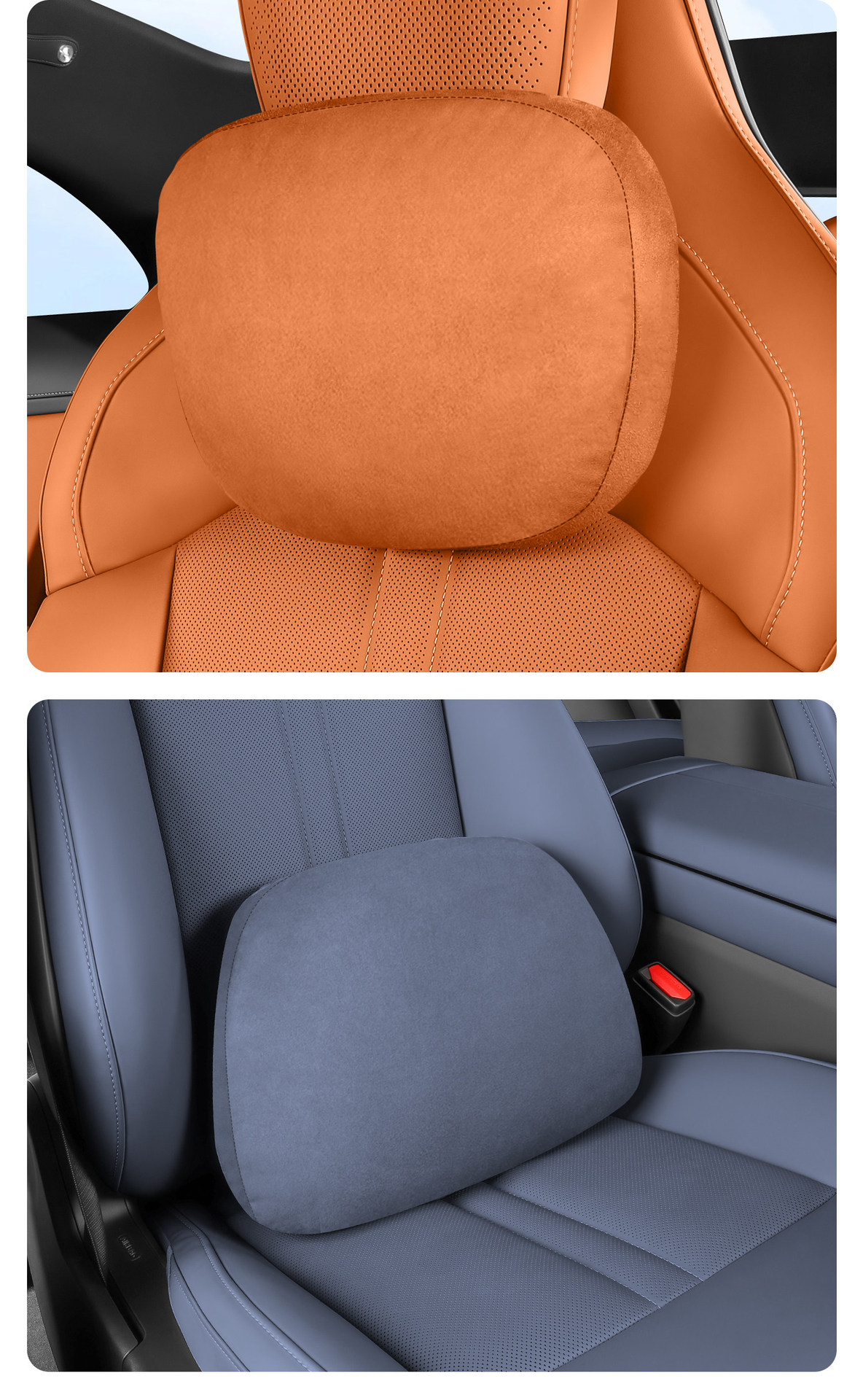 Suitable for Xiaomi Su/Yu7 Magnetic Headrest and Lumbar Support, Official Same Model Suede Neck Pillow, Car Interior Accessories