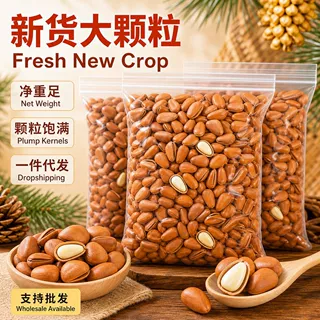 一件代发东北开口松子500g坚果零食特产炒货蜜饯果脯年货干果批发