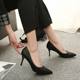 Real Soft Leather Pointed Stiletto Heel Single-layer Shoes 2021 Spring and Autumn New All-match High-heeled Shoes OL Professional Working Leather Shoes