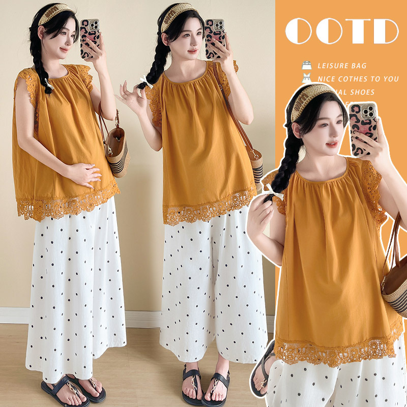 Summer lace cute trousers for pregnant