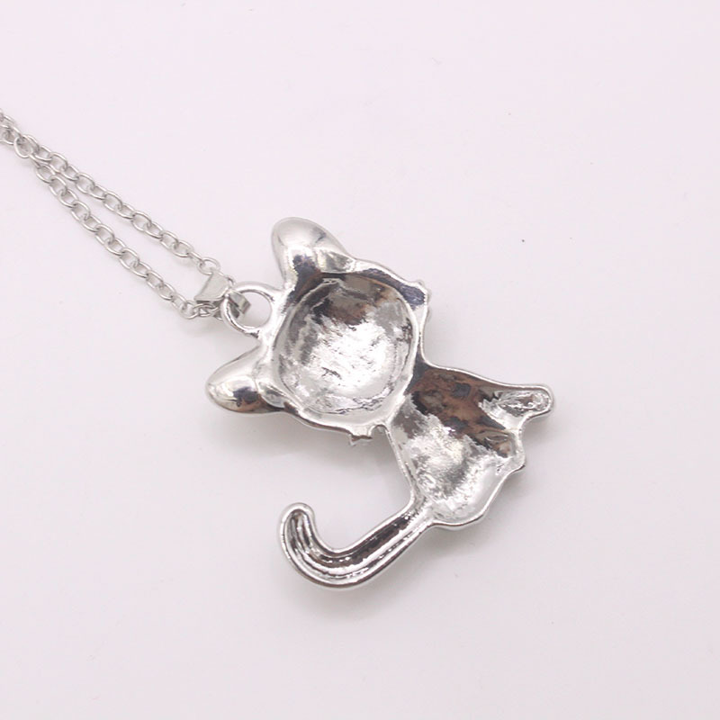 1 Piece Cute Cat Alloy Inlay Rhinestones Women's Pendant Necklace display picture 5