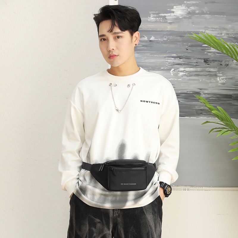 Bolso diagonal deportivo de riñonera portátil Bolso de pecho impermeable de tela Oxford Bolso bandolera de alta calidad para hombre con teléfono móvil de gran capacidad