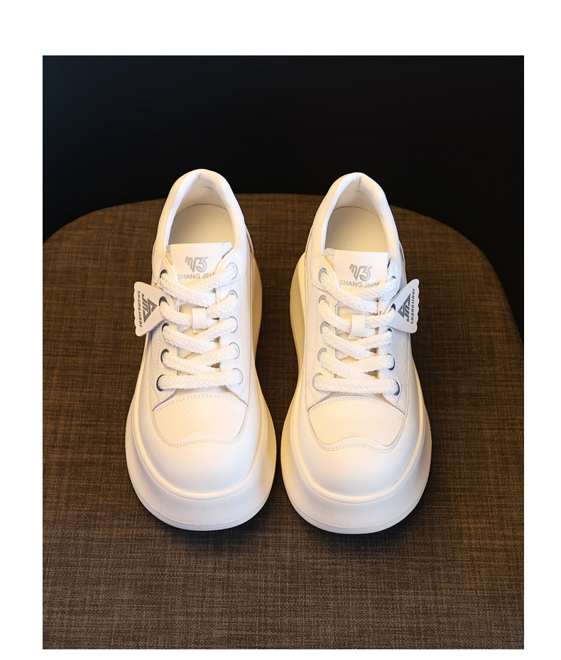 Giày sneaker nữ đế dày tăng chiều cao siêu nhẹ phong cách thể thao — màu trắng chi tiết 13