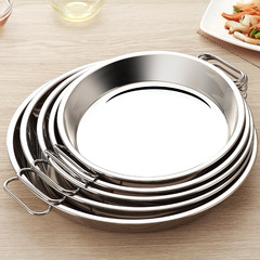 2F304不鏽鋼涼皮鑼鑼家用做腸粉的蒸盤子涼皮羅羅麵皮粉皮製作工