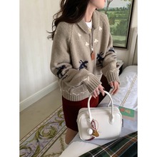 3th Morning 北海道雪域 费尔岛提花翻领拉链针织开衫ZY2530