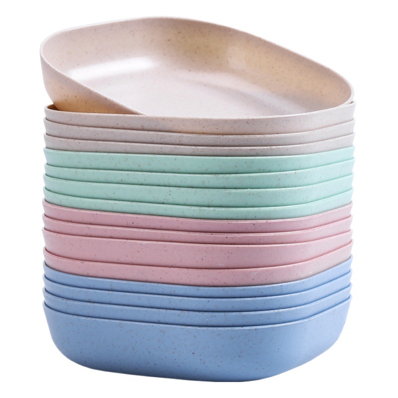 FUENTE Fábrica de paja de trigo plato de hueso DIP salsa placa de plástico PP hogar tamaño pequeño plato de fruta plato de cena