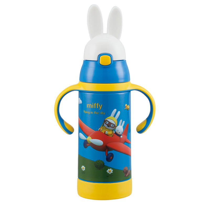 Taza de vacío Miffy Taza de vacío para niños de alto valor Taza de paja de acero inoxidable 304 Taza de agua para niños de gran capacidad para la escuela
