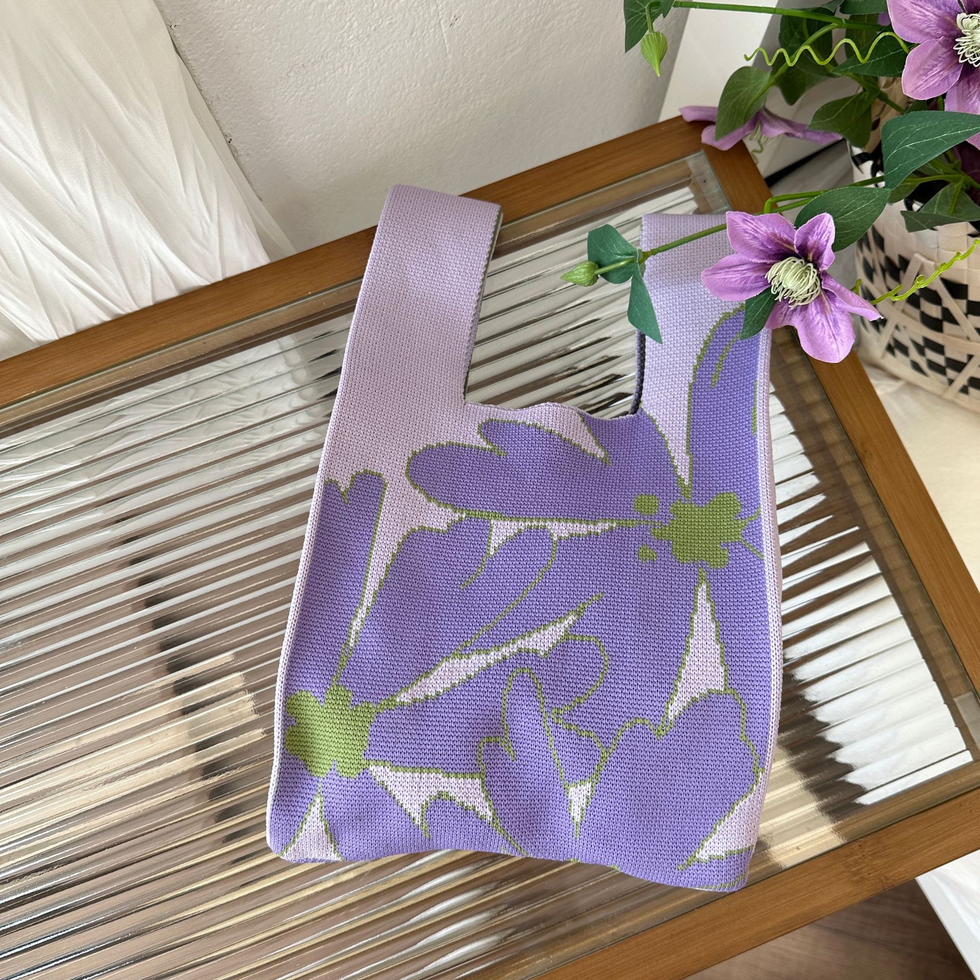 Frau Klein Polyester Blumen Tulpe Strassenmode Quadrat Offen Handtasche display picture 14