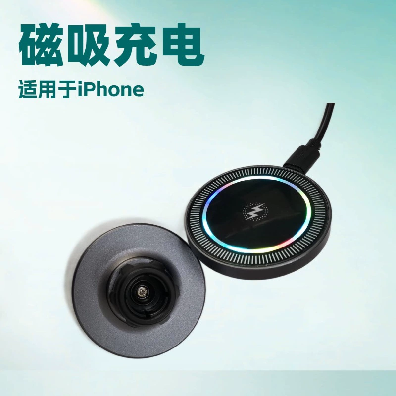 Магнитный держатель для телефона в автомобиль с беспроводной зарядкой и функцией повербанка, металлический