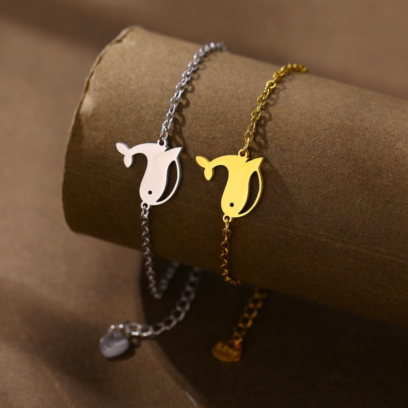 South America's New Stainless Steel Whale Bracelet, Ocean Beach Cute Animal Smooth Personalized Hollow Bracelet Wholesale South America's New Stainless Steel Whale Bracelet, Ocean Beach Cute Animal Smooth Personalized Hollow Bracelet Wholesale