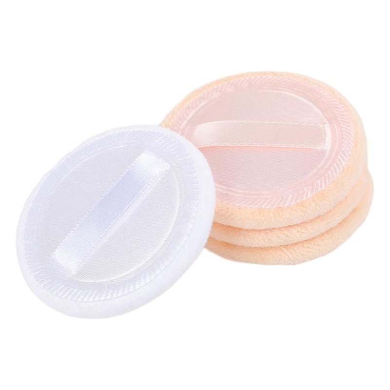 Round Satin Pressed Ribbon Dry Powder Puff Wholesale Cross Puff Photo Studio Powder Puff Loose Powder Puff Beauty Tool