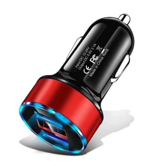 Car USB Charger 3.1A with Digital Display (4U) — Dual USB Fast Charge, PD/QC Options