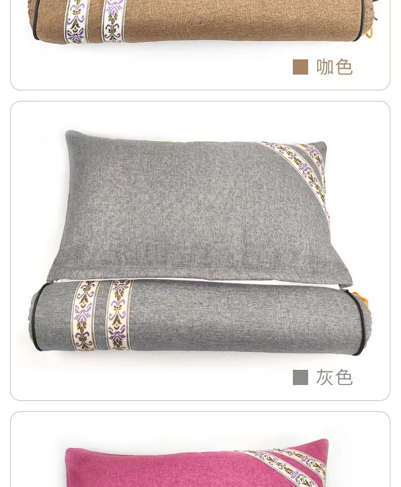 Detachable Mugwort Neck Support Pillow Cylindrical Cervical Pillow Grey Combo Design for Daily Use specifications