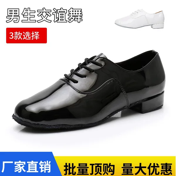Modern Dance Shoes Men's Dance Shoes Adult Dance Shoes Black White Soft Bottom Ballroom Dance Ballroom Dance Shoes Low Heeled