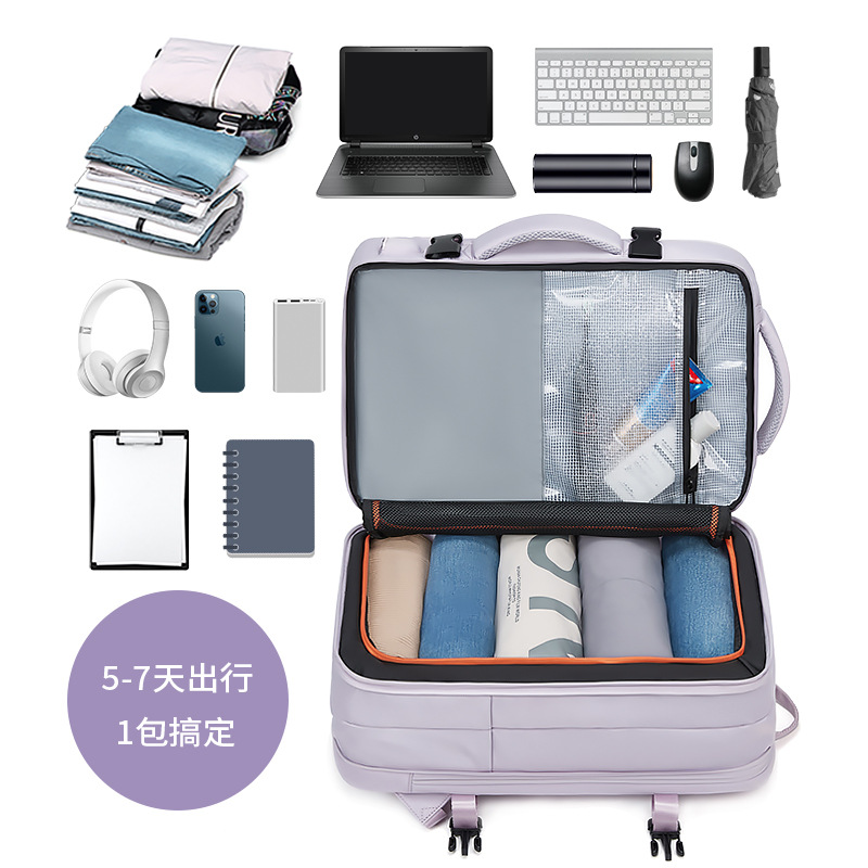 Mochila transfronteriza para mujer de negocios escalable bolsa de viaje de gran capacidad bolsa de viaje multifuncional de corta distancia bolsa de computadora casual