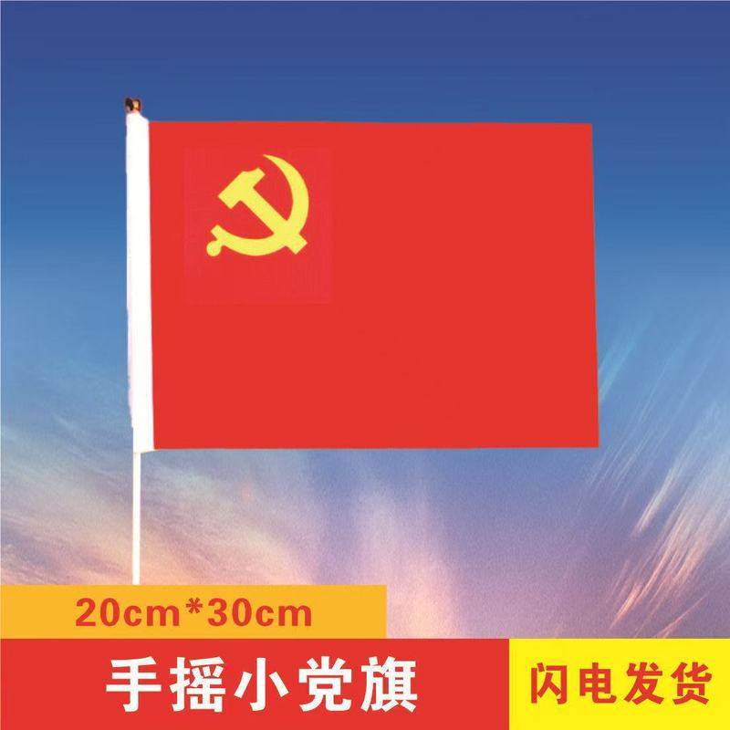 国庆节中国五星红旗7号8号手摇旗带旗杆幼儿园小学庆典活动纳米材|undefined